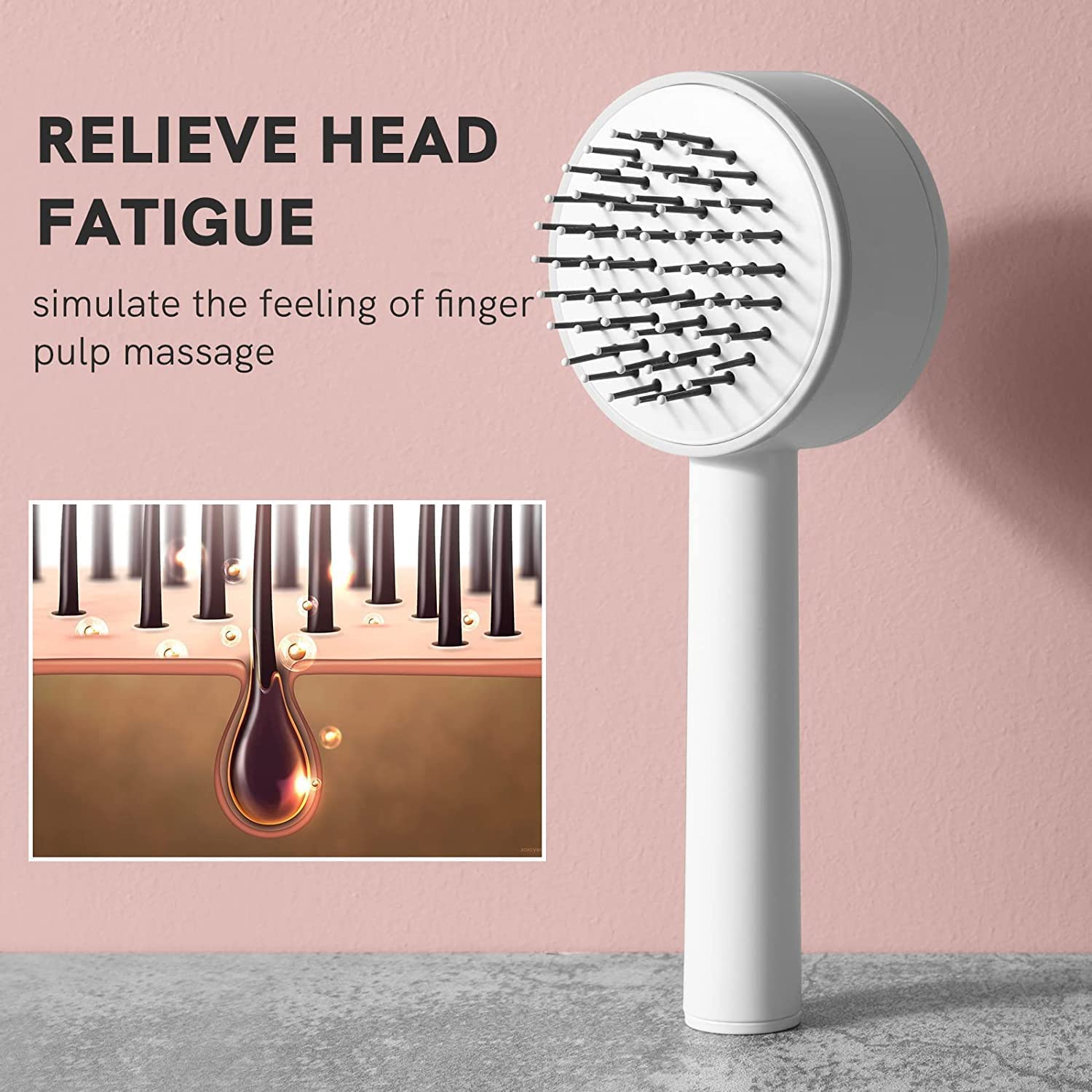 6034 Air Cushion Massage Brush, Airbag Massage Comb with Long Handle, Self-Cleaning Hair Brush, Detangling Anti-Static for All Hair 6034 Air Cushion Massage Brush, Airbag Massage Comb with Long Handle, Self-Cleaning Hair Brush, Detangling Anti-Static for All Hair